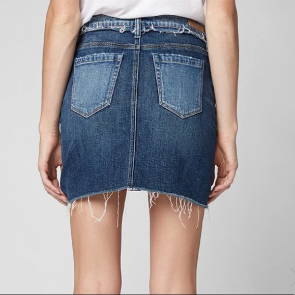 Bank NYC two faced color block denim mini skirt cut off raw frayed hem 28 - Picture 11 of 12